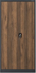 Kovová skriňa s úložným priestorom antracitová/orech, 900x1850x450 mm: TOMASZ Eco Design