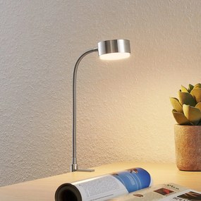 Lindby Kaylou upínacia LED lampa flexibilná, nikel