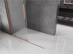 Mexen Velar, sprchová zástena s posuvnými dverami Walk-in 150 x 200 cm, 8mm sklo námraza, medená matná, 871-150-000-33-65