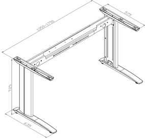 Kancelársky písací stôl PRIMO FLEXIBLE 1600 x 800 mm, dub prírodný