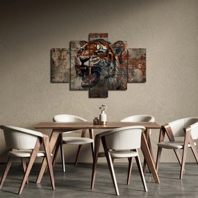Obraz - Tiger z tehál (150x105 cm)