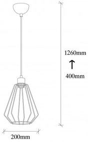 Luster na lanku KESE 1xE27/40W/230V