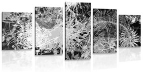 5-dielny obraz čiernobiele abstraktné umenie - 100x50