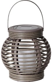 Hnedý solárny LED lampáš vhodný do exteriéru Star Trading Rustic, výška 16 cm