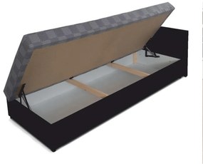 Jednolôžková posteľ (váľanda) 80 cm Jeannine (sivá + čierna) (s úl. priestorom) (L). Vlastná spoľahlivá doprava až k Vám domov. 808547