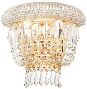 Ideal Lux - Krištáľové nástenné svietidlo DUBAI 2xE14/28W/230V zlatá