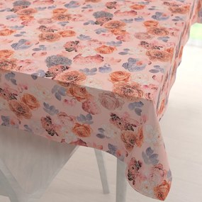 Biante Teflónový obdĺžnikový obrus TF-062 Ruže na lososovo ružovom 80x120 cm