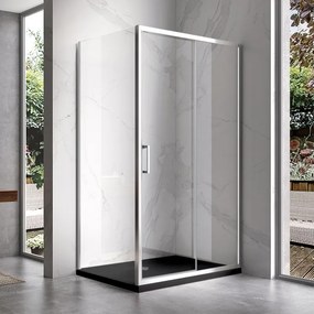 BPS-koupelny Obdĺžnikový sprchovací kút HYD-OK104C 120x90 chróm/transparent + vanička HYD-OSV-ST04C čierna