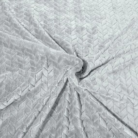Jednofarebná jemná deka sivej farby s módnym reliéfnym vzorom