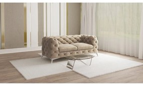 Sivobéžová zamatová pohovka 185 cm Chelsea – Ropez