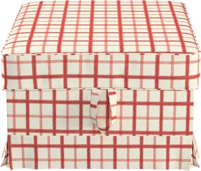 Poťah na podnožku Ektorp Bromma farba produktu červená látka vzorované