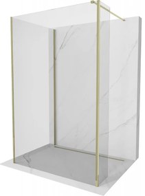 Mexen Kioto sprchová stena Walk-in 130 x 100 x 40 cm, transparentná, zlatá - 800-130-100-221-50-00-040