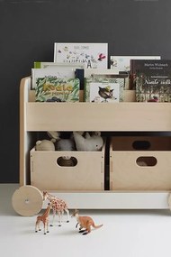 Drevená polica na kolieskach bez boxu