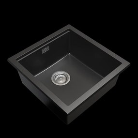Gamma Decor 4850, 1-komorový granitový drez 480x500x215 mm, čierna, GMA-ZLE000156