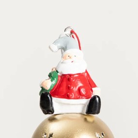 Vianočná dekorácia CLOCH Santa Claus so zlatým zvončekom 754166