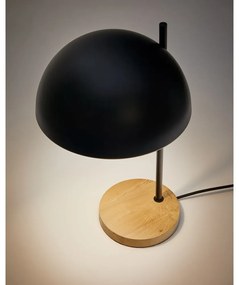 Čierna/v prírodnej farbe stolová lampa s kovovým tienidlom (výška 48,5 cm) Catlar – Kave Home