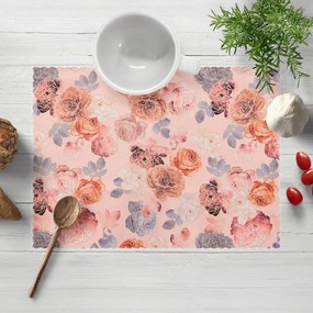 Biante Teflónové prestieranie na stôl TF-062 Ruže na lososovo ružovom 30x40 cm
