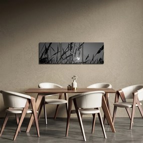 Obraz - Lúka so západom slnka (s hodinami) (90x30 cm)