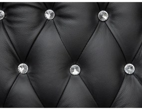 furniture-nabytek.cz - Masívne kreslo Chesterfield Kingsfield, ušák, pravá koža, čierne