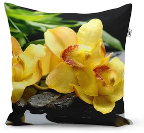 Sablio Vankúš Žlté Orchidey - 60x60 cm