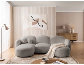 Sivá rohová pohovka z textílie buklé (do tvaru "U") Orbit – Ropez