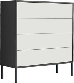 XXXLutz KOMODA, antracitová, biela, 79/86/33 cm MID.YOU - Komody - 001067000405