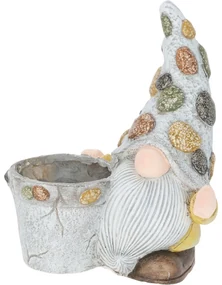 Záhradný kvetináč s trpaslíkom, polyresin, 30 x 19 x 35,5 cm