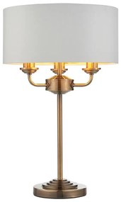 Endon 98932 - Stolná lampa HIGHCLERE 3xE14/18W/230V biela/mosadz pr. 32 cm
