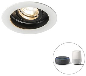 Inteligentné zapustené bodové svetlo biele s oceľou vrátane Wifi GU10 - Rondoo