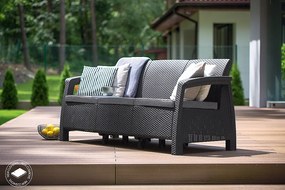 Deokork Záhradná ratanová pohovka CORFU LOVE SEAT MAX (antracit)