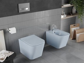 Mexen Teo, závesné WC Rimless s WC doskou slim, duroplast, šedá-modrá matná, 30854069