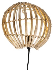 Rustikálna nástenná lampa z bambusu - Canna