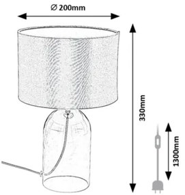 Rabalux 74047 - Stolová lampa LUXIN 1xE14/40W/230V pr. 20 cm