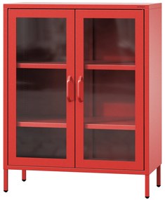 JAN NOWAK Vitrína GINA, 800 x 1015 x 400 mm, Modern: červená farba