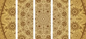 5-dielny obraz okrasná Mandala s krajkou - 100x50