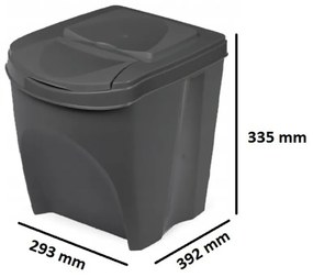 Odpadkový kôš na triedenie odpadu, 3x25l SORTIBOX XL, čierne