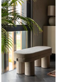 Béžová lavica z textílie buklé Fern – Dutchbone