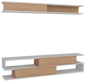 Obývacia stena Simpsonic (teak + biela) . Vlastná spoľahlivá doprava až k Vám domov. 1102577