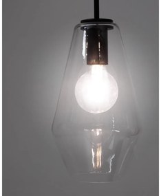 Čierne závesné svietidlo so skleneným tienidlom ø 17 cm Mao – Kave Home