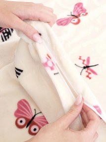 Obliečka na vankúš mikroplyš Exclusive 40 × 60 cm - Motýliky béžové