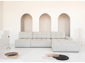 Béžová rozkladacia modulárna rohová pohovka s úložným priestorom (pravý roh) Lulu – Miuform