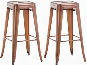 Kovová barová stolička Josh (SET 2 ks) - Meď