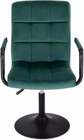 LuxuryForm DESIGN Otočná stolička VERONA BLACK VELUR na čiernom tanieri - zelená