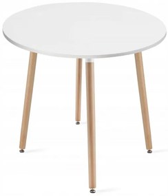 Jedálenský stôl KAMI biely 80 cm so štyrmi stoličkami MARK čierne / hnedé