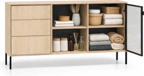 Komoda Harmona 160 cm s osvetlením - dub lindberg