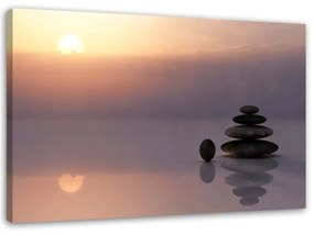 Obraz na plátně, Zenové kameny při západu slunce - 90x60 cm