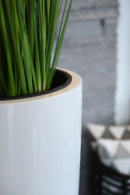 Kvetináč CITY, sklolaminát, výška 80 cm, biely lesk