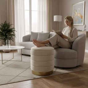 Taburetka LUNA krémová