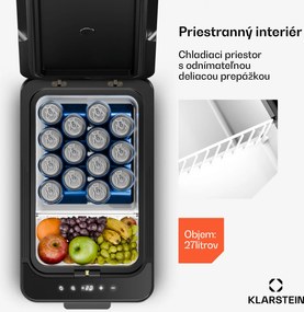 Klarstein Arctiq chladiaca box | S kompresorom | 27 litrov | 36 plechoviek | -20 - 20 °C | Čierna | 60 cm