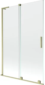 Mexen Velar L, 2-krídlová posuvná vaňová zástena 120 x 150 cm, 8mm číre sklo, zlatý matný profil, 896-120-003-01-55